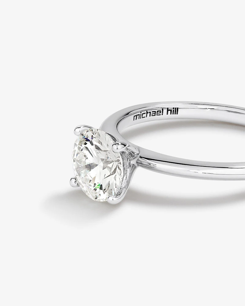 Bague en or blanc 14 K avec diamant créé en laboratoire totalisant 1,25 ct
