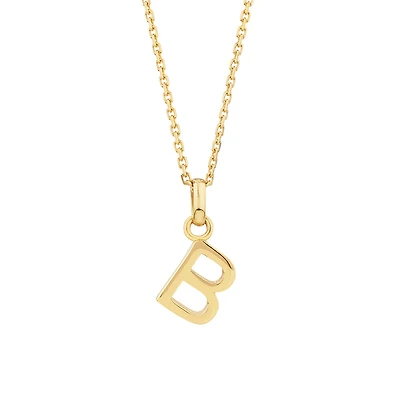 B Initial Pendant in 10kt Yellow Gold