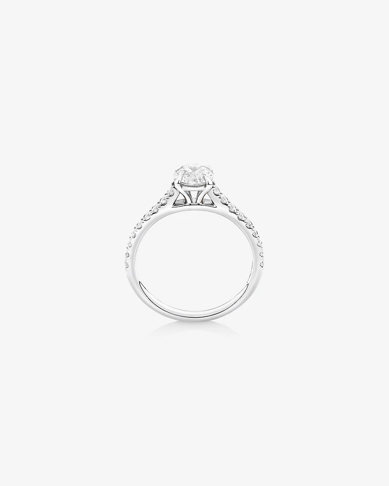 Bague de fiançailles en or blanc 14 K avec diamants totalisant 1,25 ct