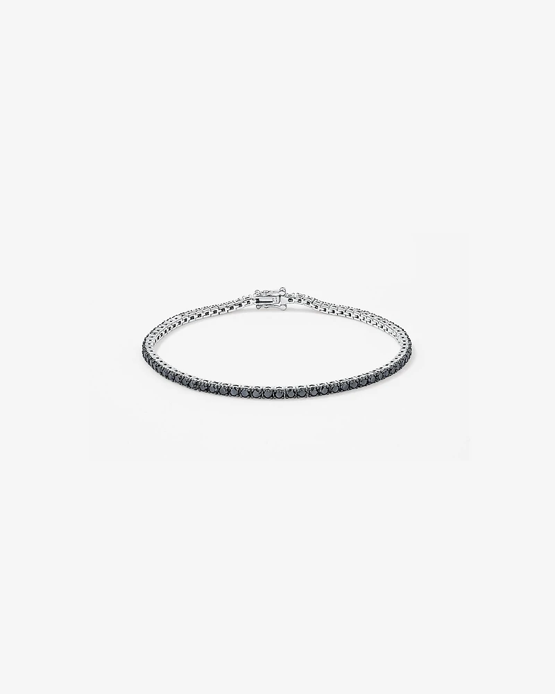 4.45 Carat TW Black Diamond Tennis Men's Bracelet in Sterling Silver