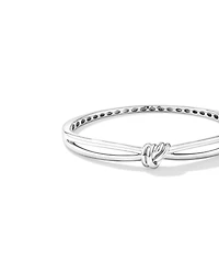 Knot Split Band Oval Bangle in Sterling Silver