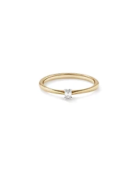 Emerald Cut Diamond Solitaire Promise Ring in 10kt Yellow and White Gold