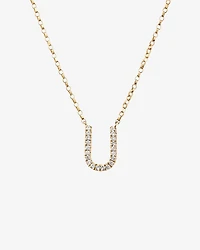 Collier à initiale « U » en or jaune 10 K à diamants totalisant 0,10 ct
