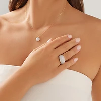 Bague Stardust en or jaune 14 K et en rhodium à diamants totalisant 4,06 ct