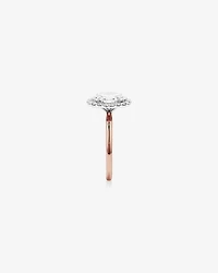 Bague de fiançailles en halo de diamants cultivés en laboratoire TW de 2,34 carats en or rose et blanc 14 carats