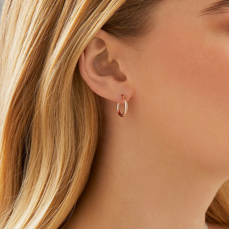 Anneaux de 14 mm en or rose 10 K
