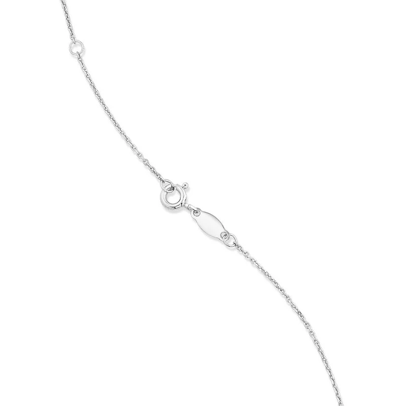 Pendentif cercle en argent sterling avec accent de diamant sur chaîne câble