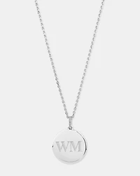Diamond Accent Circle Pendant with Cable Chain in Sterling Silver