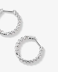 Boucles d’oreilles créoles en diamant cultivées en laboratoire TW de 1,00 carat serties en or blanc 10 carats