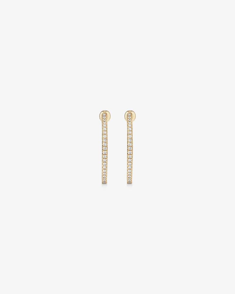 Hoop Earrings With 0.50 Carat TW Of Diamonds 10kt Yellow Gold