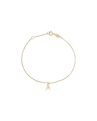 19cm (7.5") A Initial Bracelet in 10kt Yellow Gold
