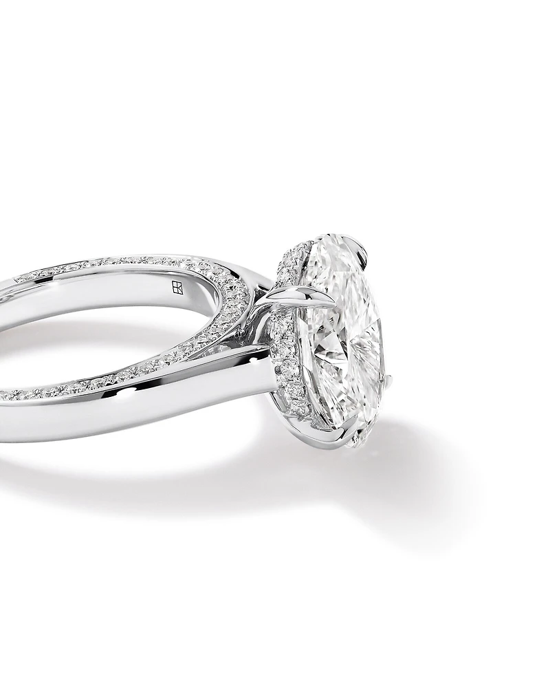 4.47 Carat TW Oval Cut Laboratory-Grown Diamond Engagement Ring in 18kt White Gold