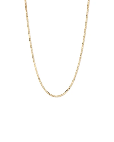 55cm (22") 3.75mm Width Solid Flat Bevelled Curb Chain in 10kt Yellow Gold