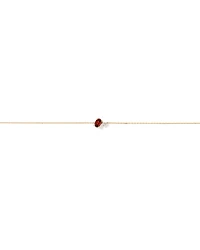 White Sapphire and Oval-Cut Garnet Toi Et Moi Bracelet in 10kt Yellow Gold