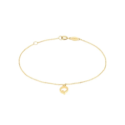 19cm (7.5") Q Initial Bracelet in 10kt Yellow Gold