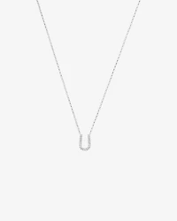 U Initial Necklace with 0.10 Carat TW of Diamonds in 10kt White Gold