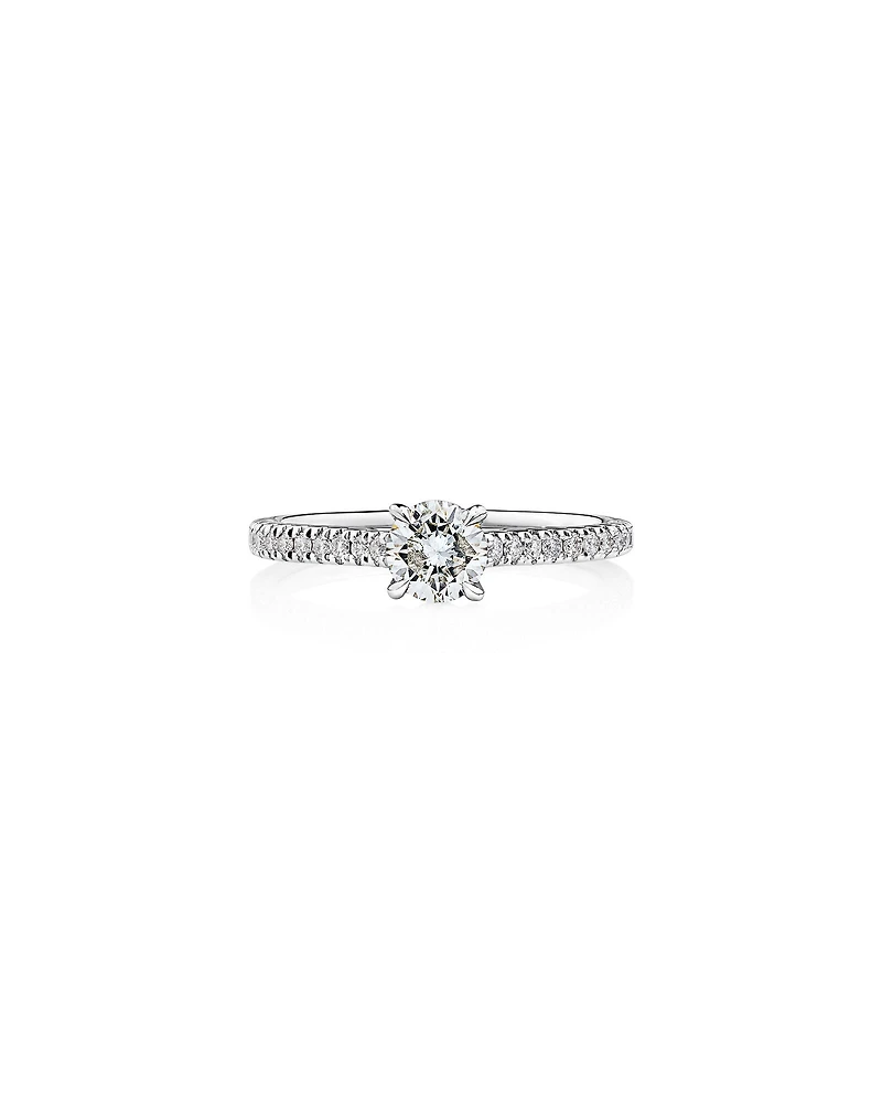 Bague de fiançailles en or blanc 14 K avec diamants totalisant 0,78 ct