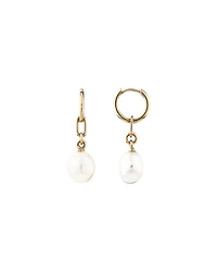 Pendants d’oreilles en or jaune 10 K avec perles baroques d’eau douce de culture