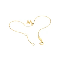 Collier à pendentif initiale W en or jaune 10 K