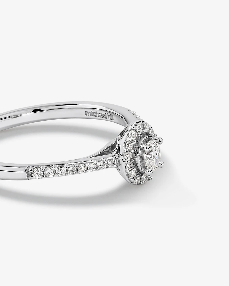 Engagement Ring with .20TW of Diamonds in 10k White Gold