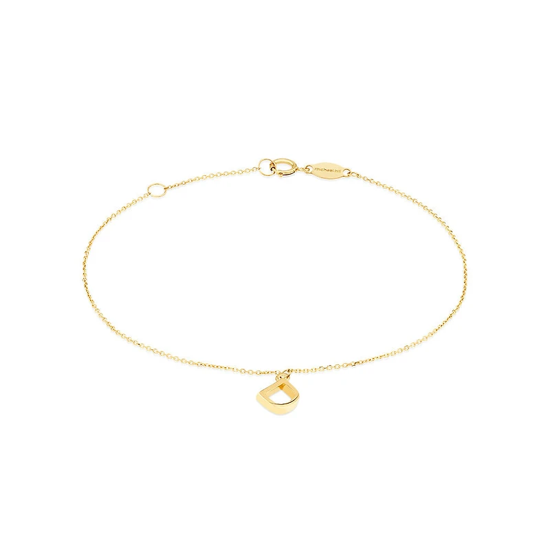 19cm (7.5") D Initial Bracelet in 10kt Yellow Gold