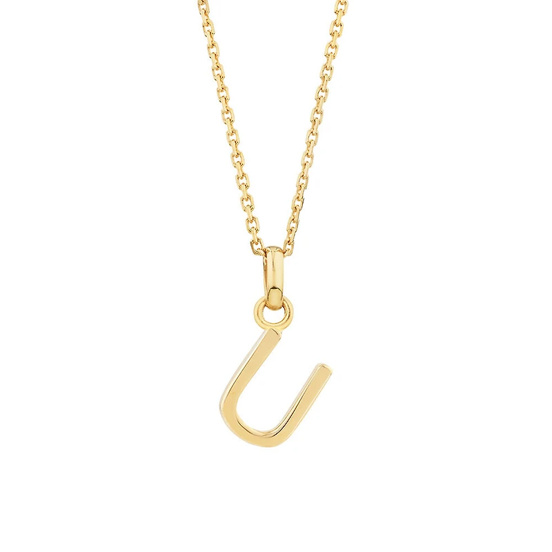 U Initial Pendant in 10kt Yellow Gold