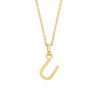 U Initial Pendant in 10kt Yellow Gold