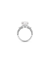 4.59 Carat TW Round Brilliant & Baguette Laboratory-Grown Diamond Engagement Ring in 18kt White Gold