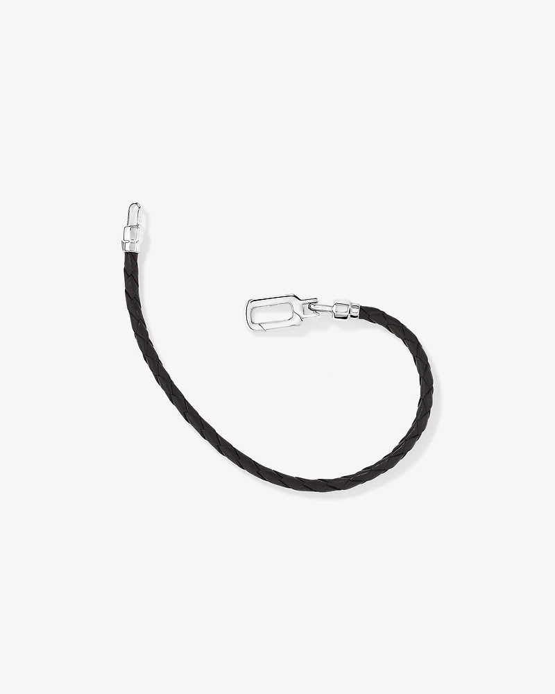 Bracelet pour hommes en cuir tressé avec argent sterling