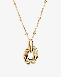 Collier pendentif cercle ouvert Sunray en or jaune 10 kt