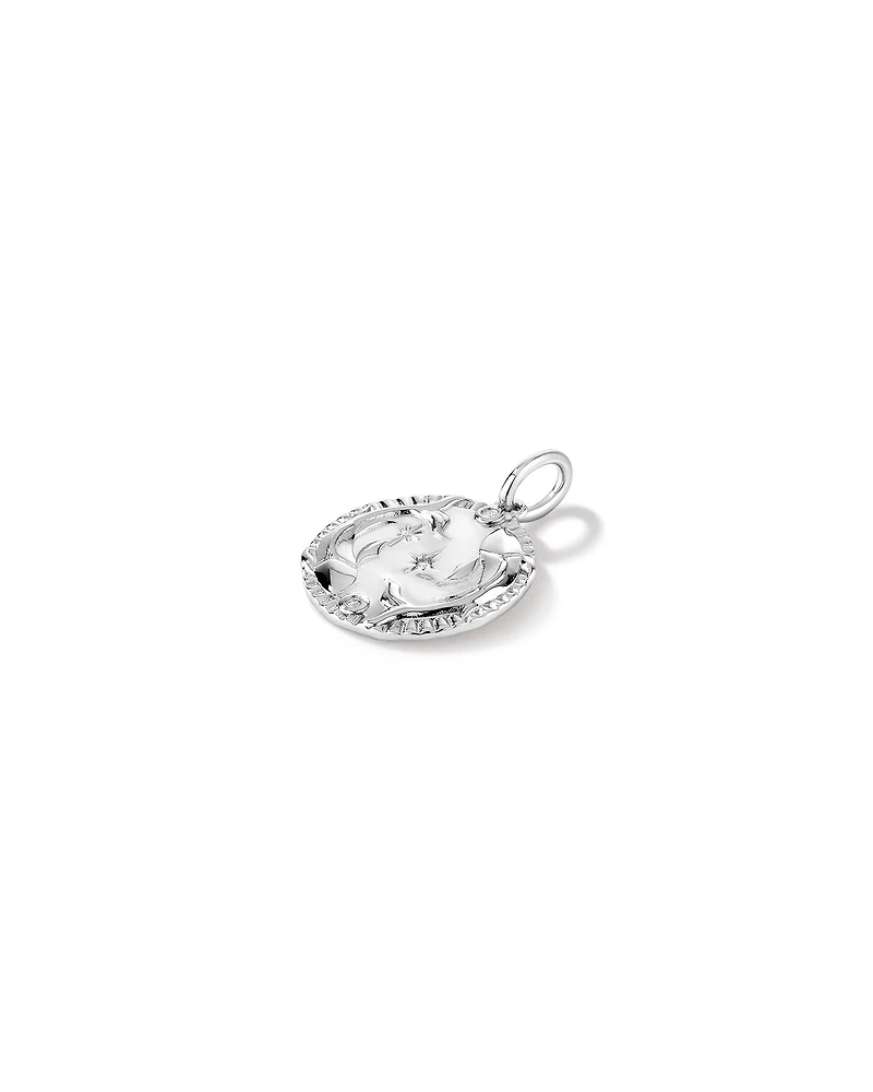 Pendentif zodiaque Poissons avec accents de diamants en argent sterling