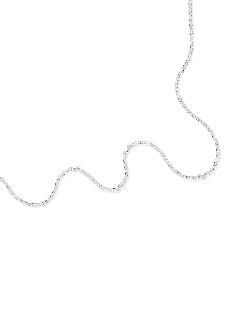 55cm (22") 3mm-3.5mm Width Oval Belcher Chain in Sterling Silver