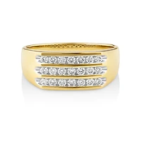 Men's Channel Set Ring in 10kt Yellow Gold With 1/2 Carat TW of Diamonds