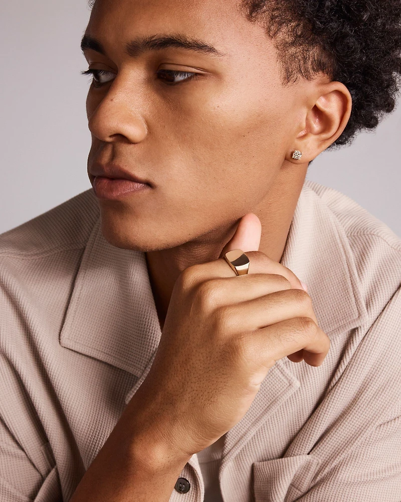 Men’s Stud Earring with 0.12 Carat TW of Diamonds 10kt Yellow Gold
