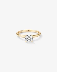 Bague de fiançailles solitaire ronde en diamant brillant de laboratoire TW de 1 carat en or jaune 14 carats