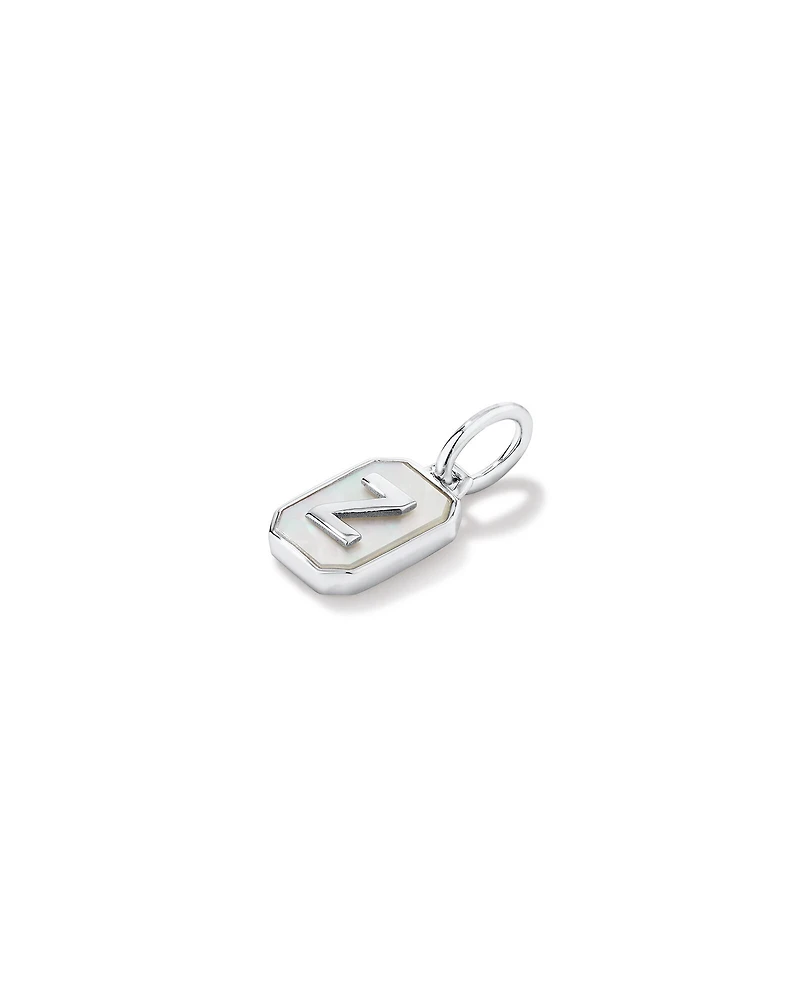 Pendentif initiale Lettre Z en nacre et argent sterling