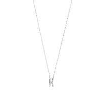Collier à initiale « K » en or blanc 10 K avec diamants totalisant 0,10 ct