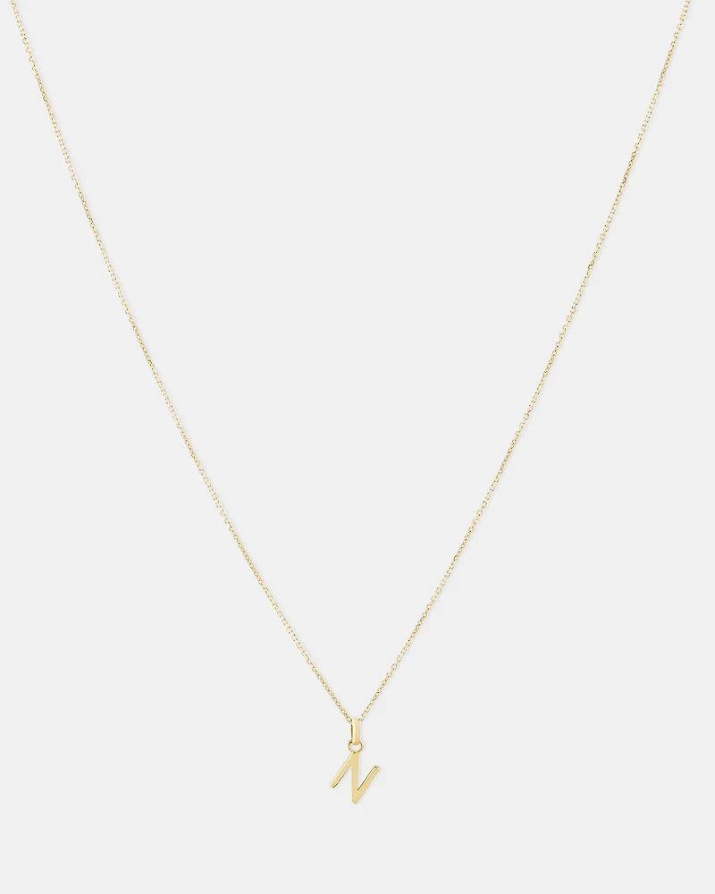 N Initial Pendant in 10kt Yellow Gold