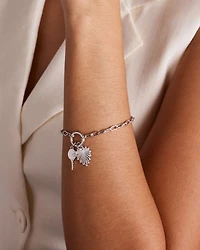 Pendentif Raquette de Tennis avec Accent de Diamant en Argent Sterling