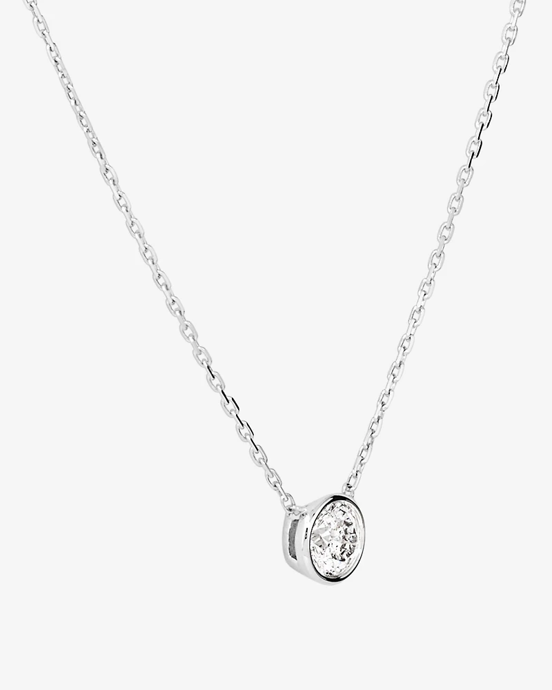 Pendentif rond TW à lunette brillante de 0,25 carat en or blanc 18 carats