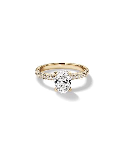 Bague de fiançailles TW de 1,95 carat en or jaune jaune 14 carats