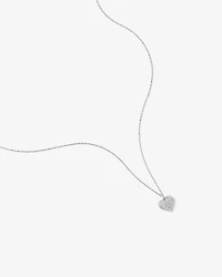 Collier Pendentif Coeur Fermé en Zircon Cubique en Argent Sterling
