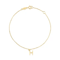 Collier à pendentif initiale H en or jaune 10 K