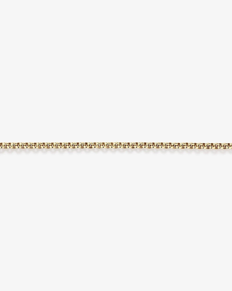 Chaîne belcher creuse de 45 cm en or jaune 10 K, largeur de 5 à 5,5 mm