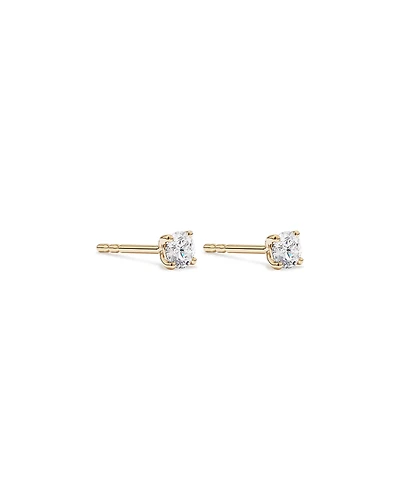 Certified 0.25 Carat TW Round Brilliant Diamond Solitaire Stud Earrings 18kt Yellow Gold