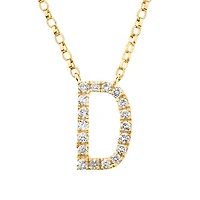 "D" Initial Necklace with 0.10 Carat TW of Diamonds in 10kt Yellow Gold