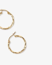 15mm Square Twist Hoop Earrings 10kt Yellow Gold