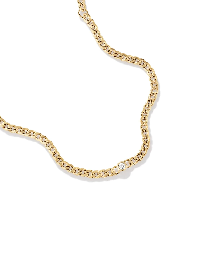 Bracelet à maille gourmette avec accent de diamant en or jaune 10 carats