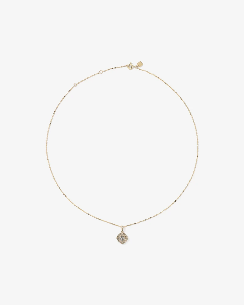 0.30 Carat TW Cushion Shaped Diamond Cluster Pendant Necklace in 10kt Yellow Gold