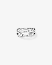 Bague en argent sterling à diamants totalisant 0,10 ct